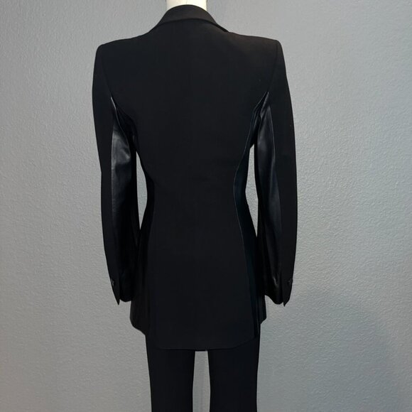 ESCADA 2 PIECE PANT SUIT BLACK WOOL SLIM FIT BLAZER AND FLARE LEG PANTS  EU34/36 - Picture 5 of 16